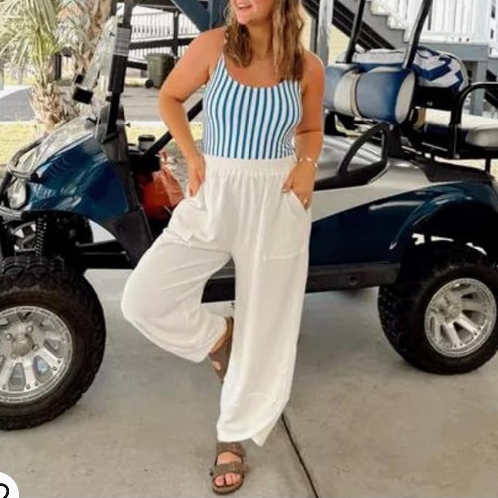 Womens Baggy Wide Leg Palazzo Harem Pants with Pockets